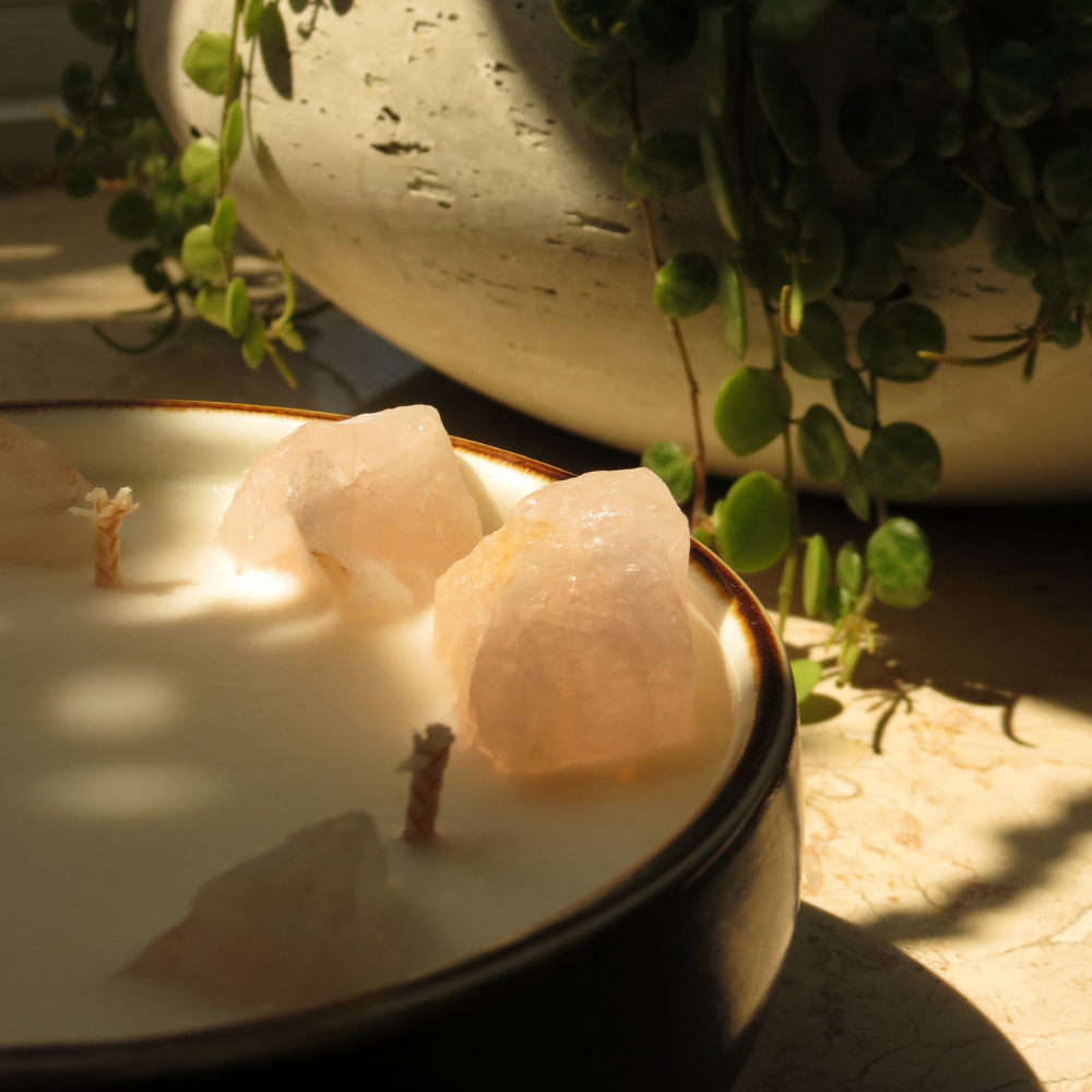 נר רוז קוורץ | פורצלן