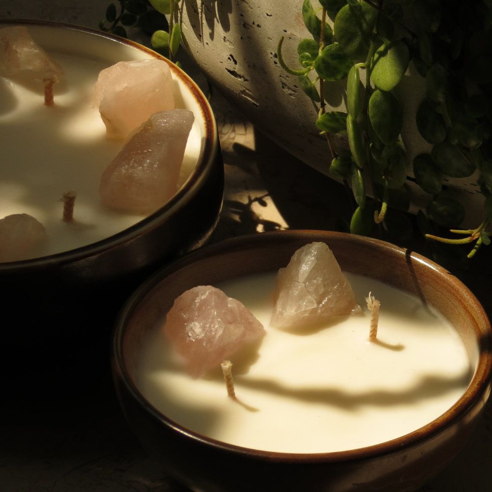 נר רוז קוורץ | פורצלן