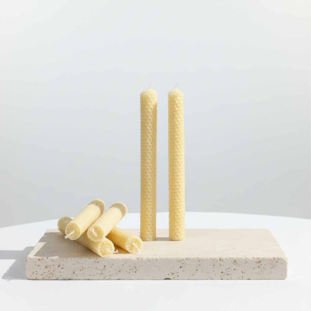 נרות לפמוט שעוות דבורים - גבוהים